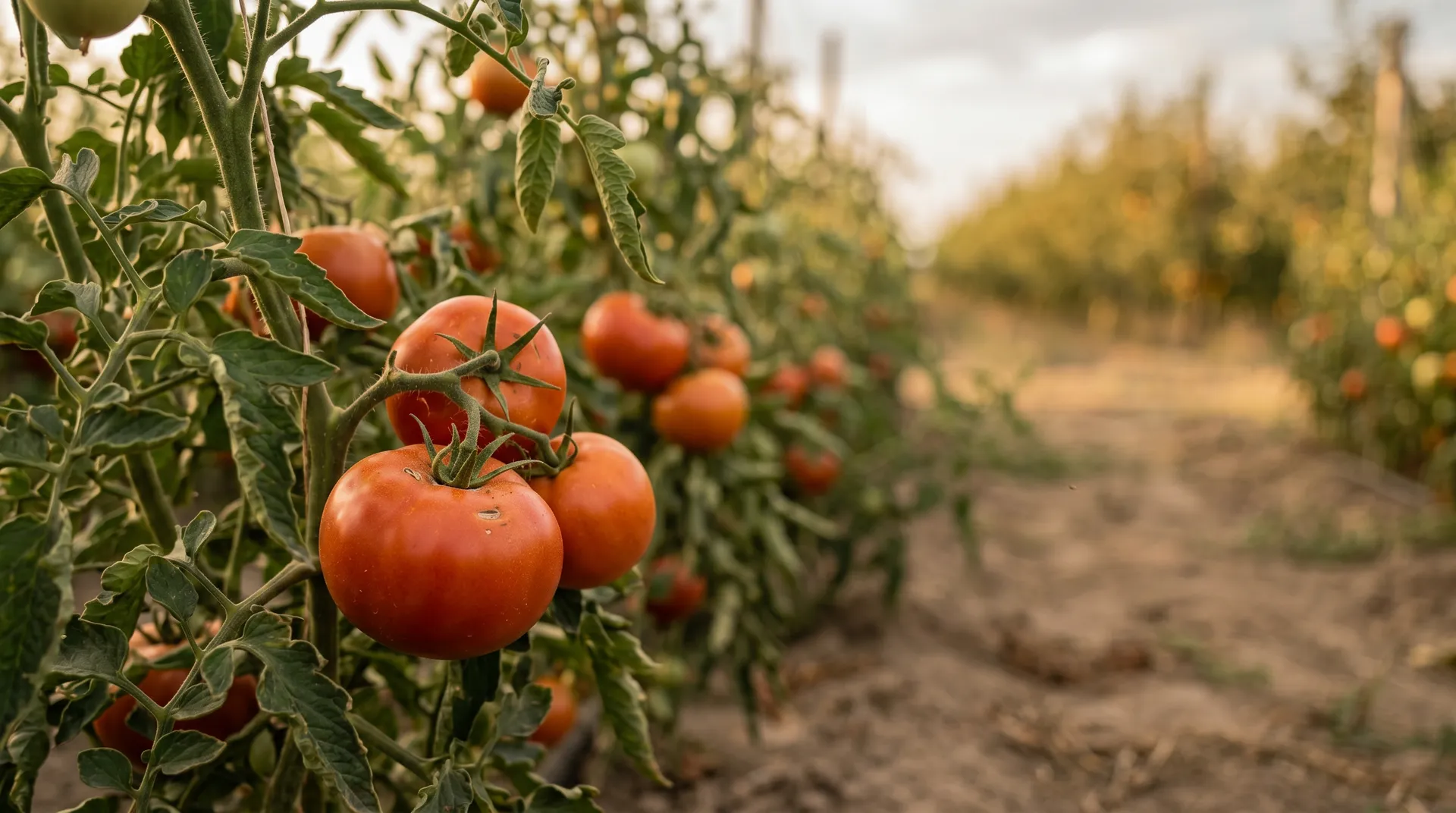 Ripe tomatoes on the vine