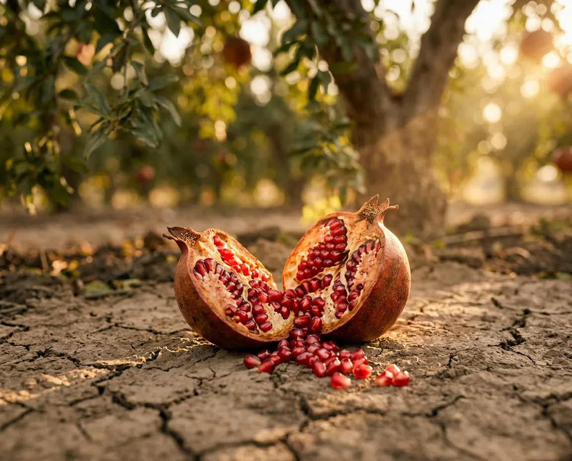 Pomegranate at harvest
