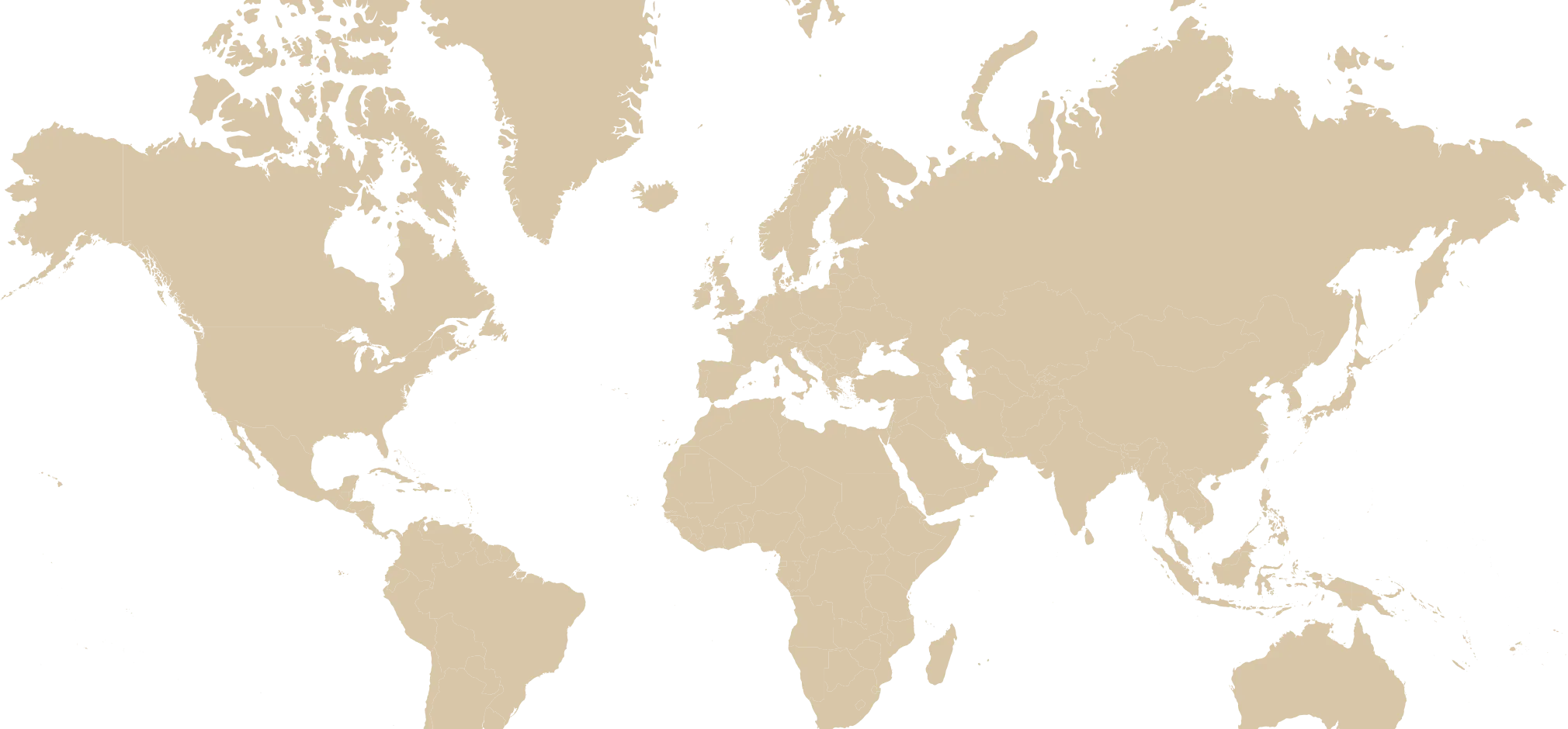 World map highlighting the countries Exquisite Fruits ships to